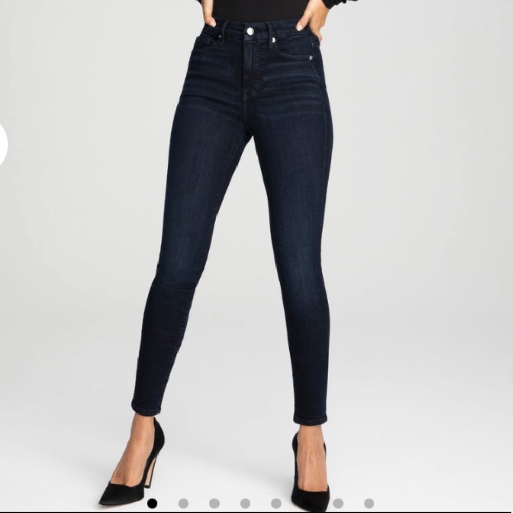 Good American Good Legs Dark Wash High Waisted Skinny Jeans size 28